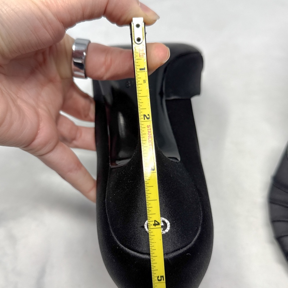 GUCCI Vintage Y2K Silk Satin GG Crystal Embellished Stiletto Heel Pumps Black - Picture 15 of 16